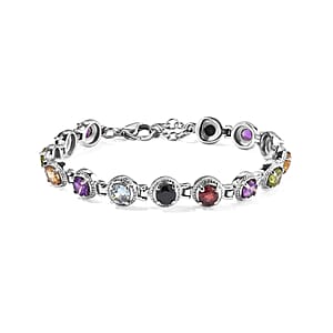 EverTrue Multi Gemstone 6.35 ctw Bracelet in Stainless Steel (6.50 In)