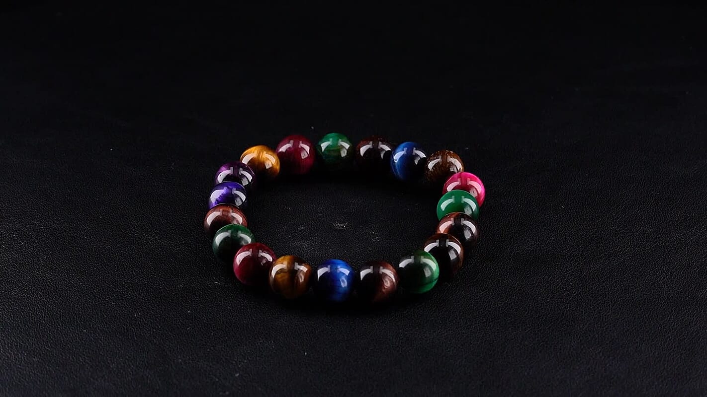 Tigers Eye Beaded Stretch Bracelet 140.00 ctw