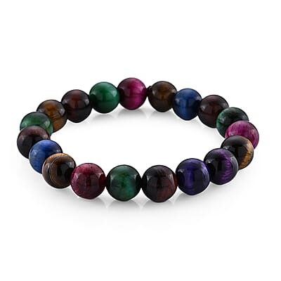 Tigers Eye Beaded Stretch Bracelet 140.00 ctw