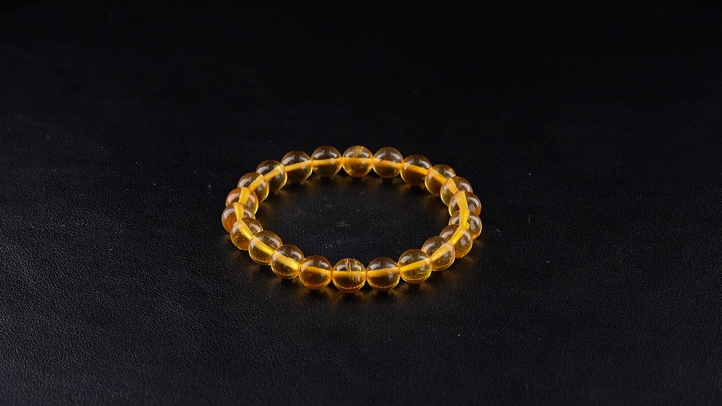 Yellow Fluorite Beaded Stretch Bracelet 85.00 ctw