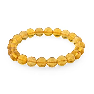 Yellow Fluorite Beaded Stretch Bracelet 85.00 ctw