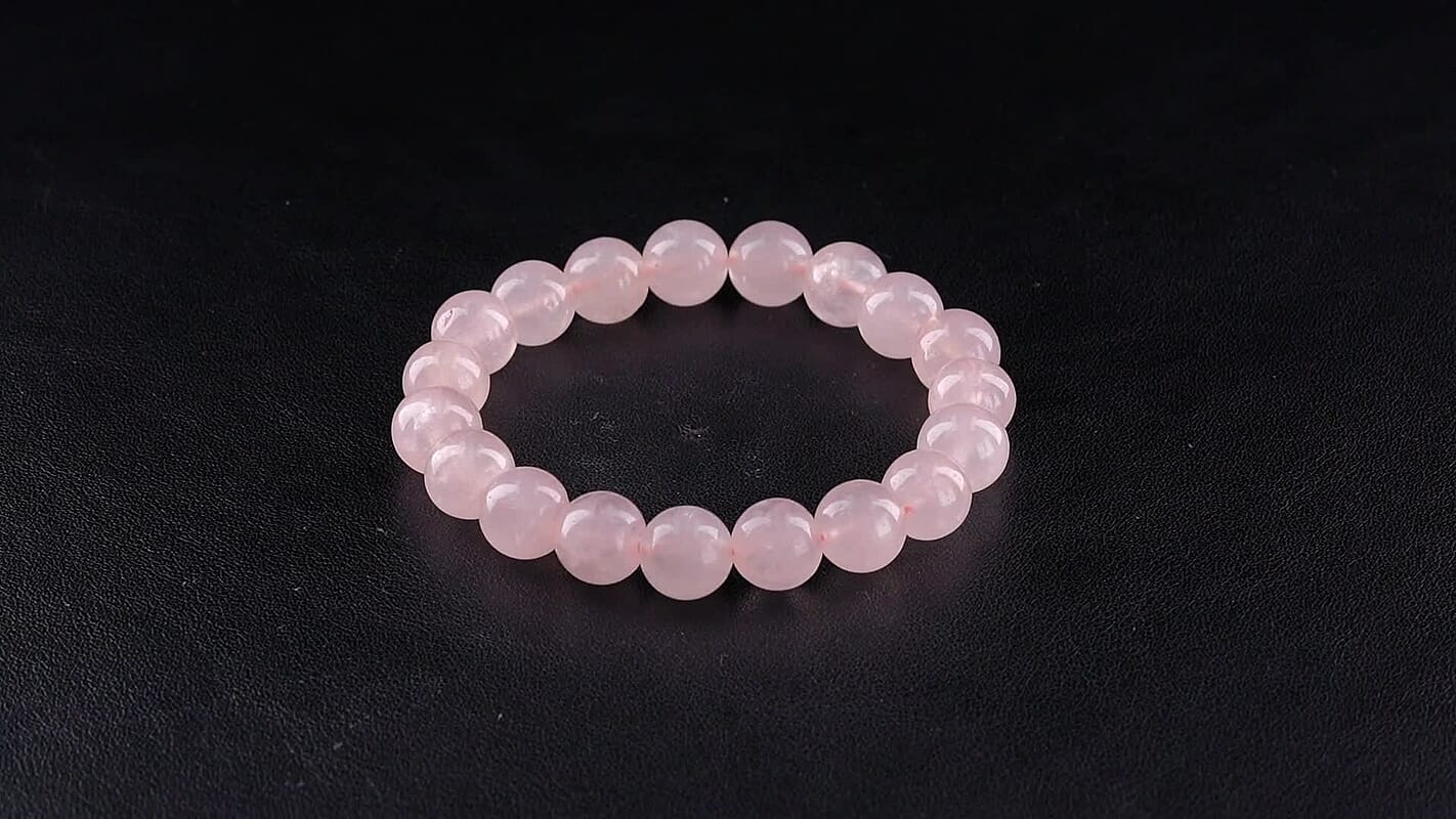 Rose Quartz Beaded Stretch Bracelet 128.00 ctw