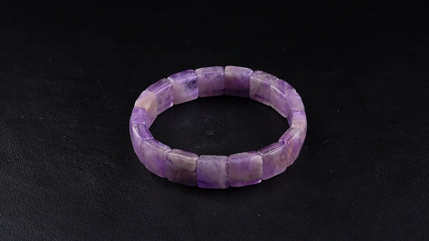 Dog Teeth Amethyst Beaded Stretch Bracelet 155.00 ctw