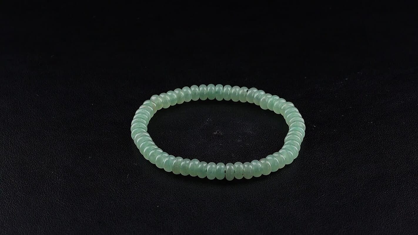 Green Aventurine Beaded Stretch Bracelet 63.00 ctw