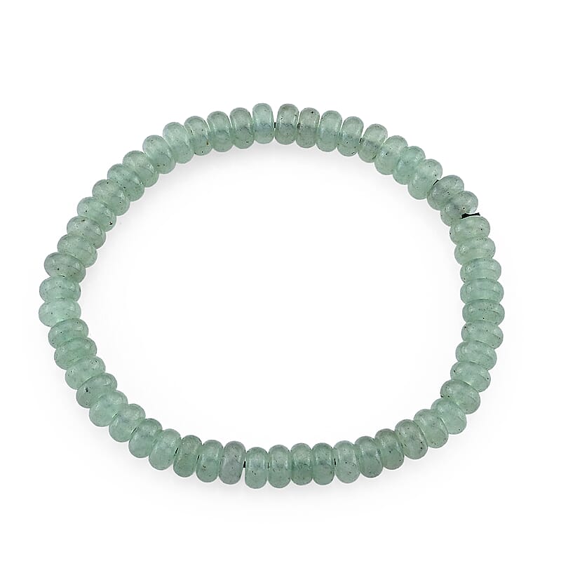 Green Aventurine 128.00 ctw Beaded Stretch Bracelet
