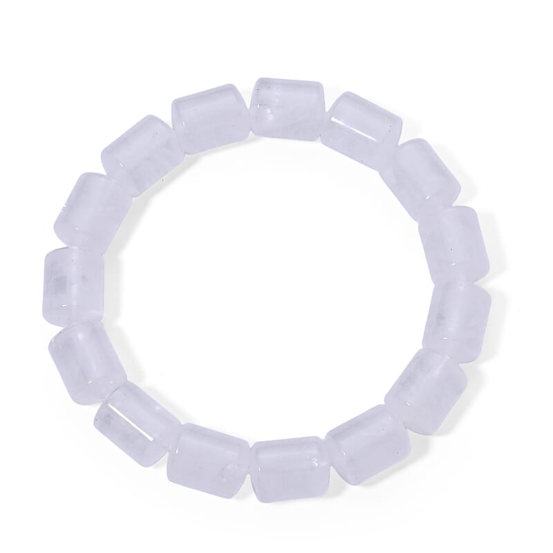 White Crystal Quartz Beaded Stretch Bracelet 200.00 ctw