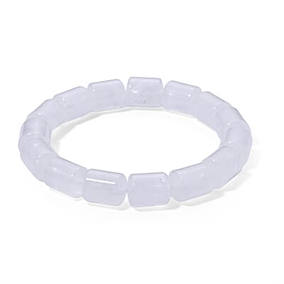 White Crystal Quartz Beaded Stretch Bracelet 200.00 ctw