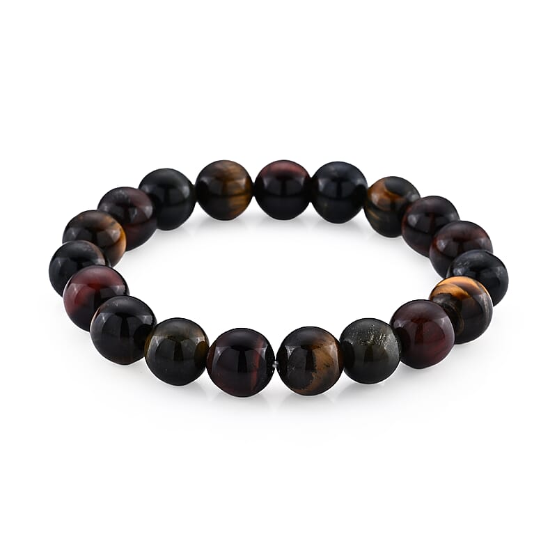 Tigers Eye Beaded Stretch Bracelet 140.00 ctw