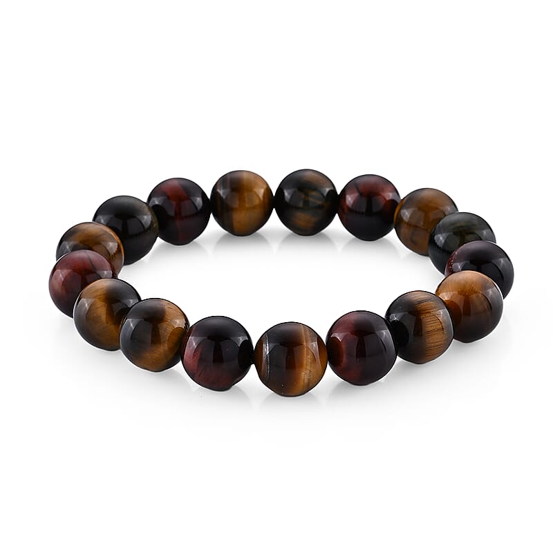 Tigers Eye Beaded Stretch Bracelet 220.00 ctw