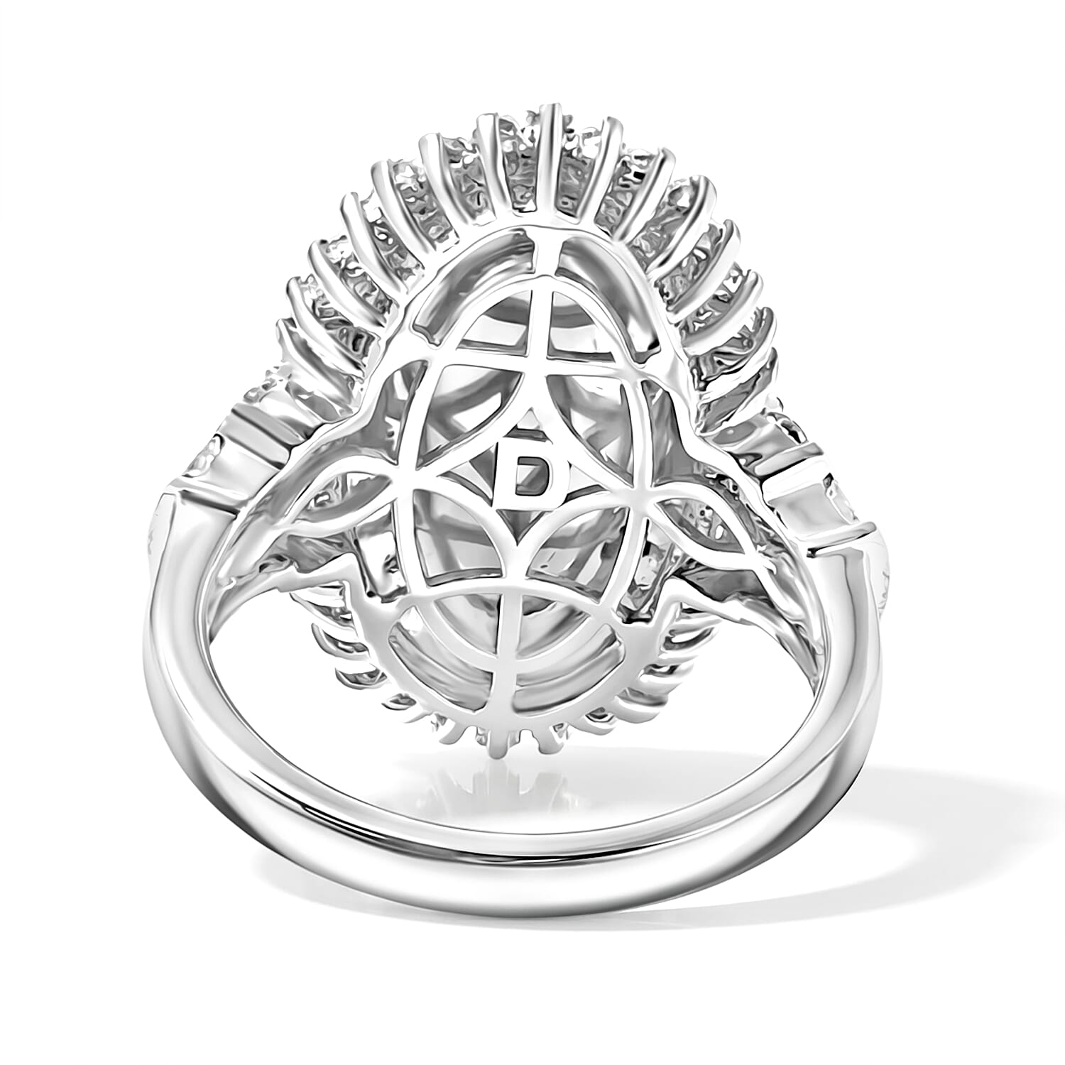 D'Joy Montana Sapphire and Moissanite 3.80 ctw Midnight Mosaic Ring in Rhodium Over Sterling Silver (Size 6.0) (Ships in 10-12 Days)