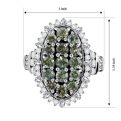 D'Joy Montana Sapphire and Moissanite 3.80 ctw Midnight Mosaic Ring in Rhodium Over Sterling Silver (Size 6.0)