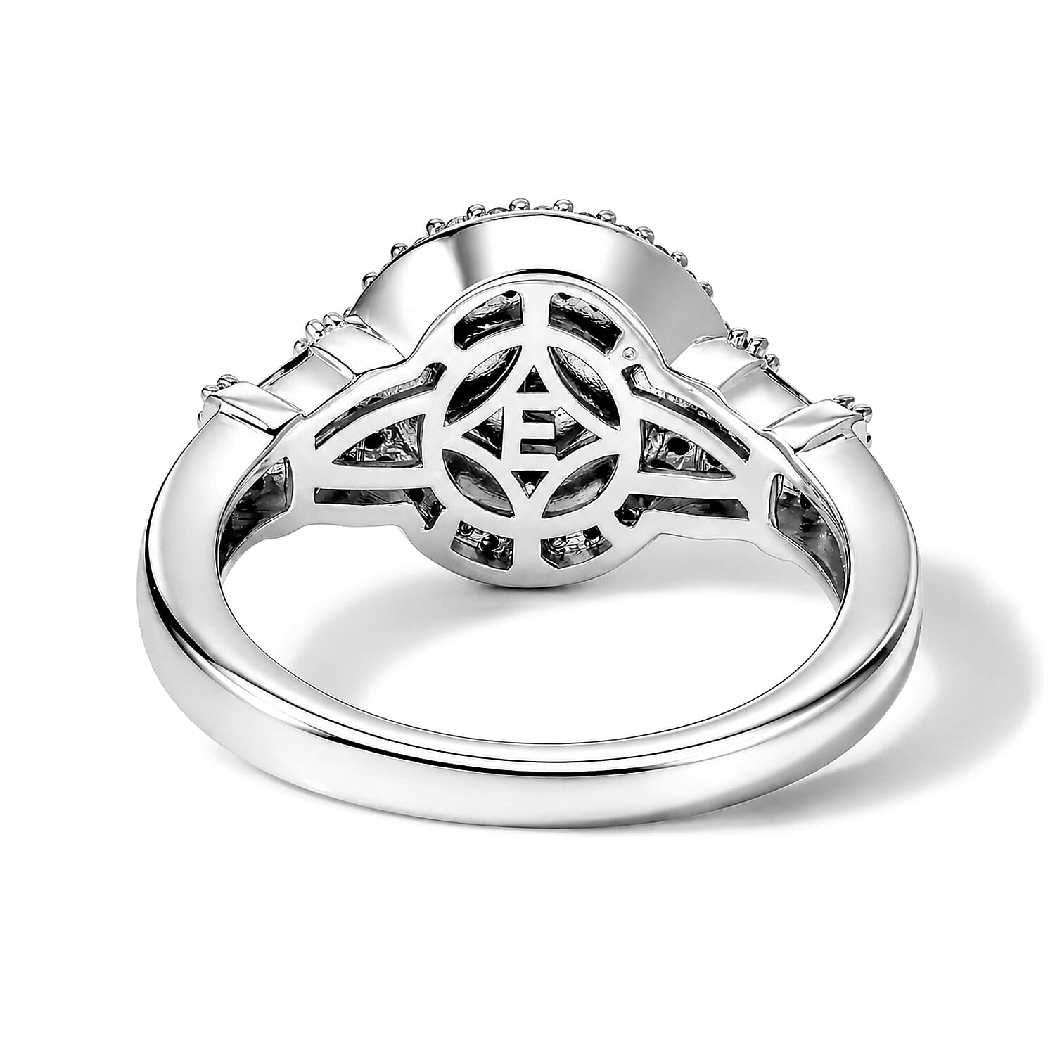 EverTrue Freshwater Pearl and Moissanite 0.35 ctw Ring in Platinum Bond (Size 5.0)