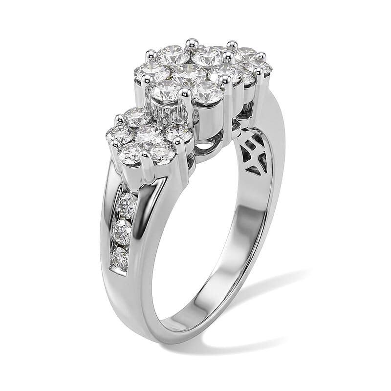 White Diamond H SI1 1.50 ctw Ring in 10K White Gold (Size 6.0) (Ships in 10-12 Days) 5.10 Grams