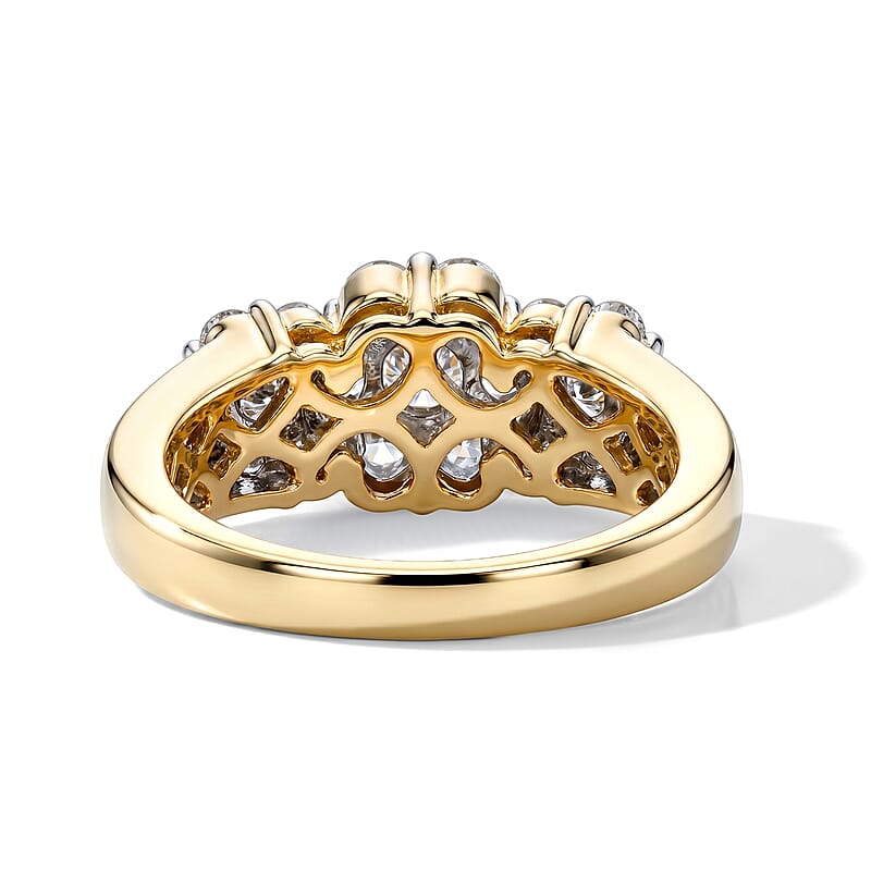 White Diamond H SI1 1.50 ctw Ring in 10K Yellow Gold (Size 8.0) (Ships in 10-12 Days) 5.10 Grams