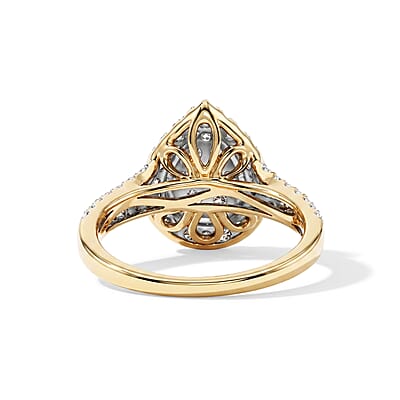 White Diamond F-G SI2 1.00 ctw Cluster Ring in 10K Yellow Gold (Size 6.0)