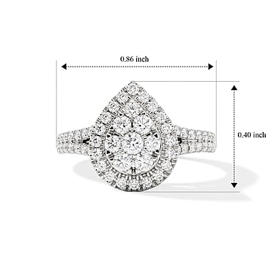 White Diamond F-G SI2 1.00 ctw Cluster Ring in 10K Yellow Gold (Size 6.0)