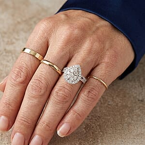 White Diamond F-G SI2 1.00 ctw Cluster Ring in 10K Yellow Gold (Size 8.0)