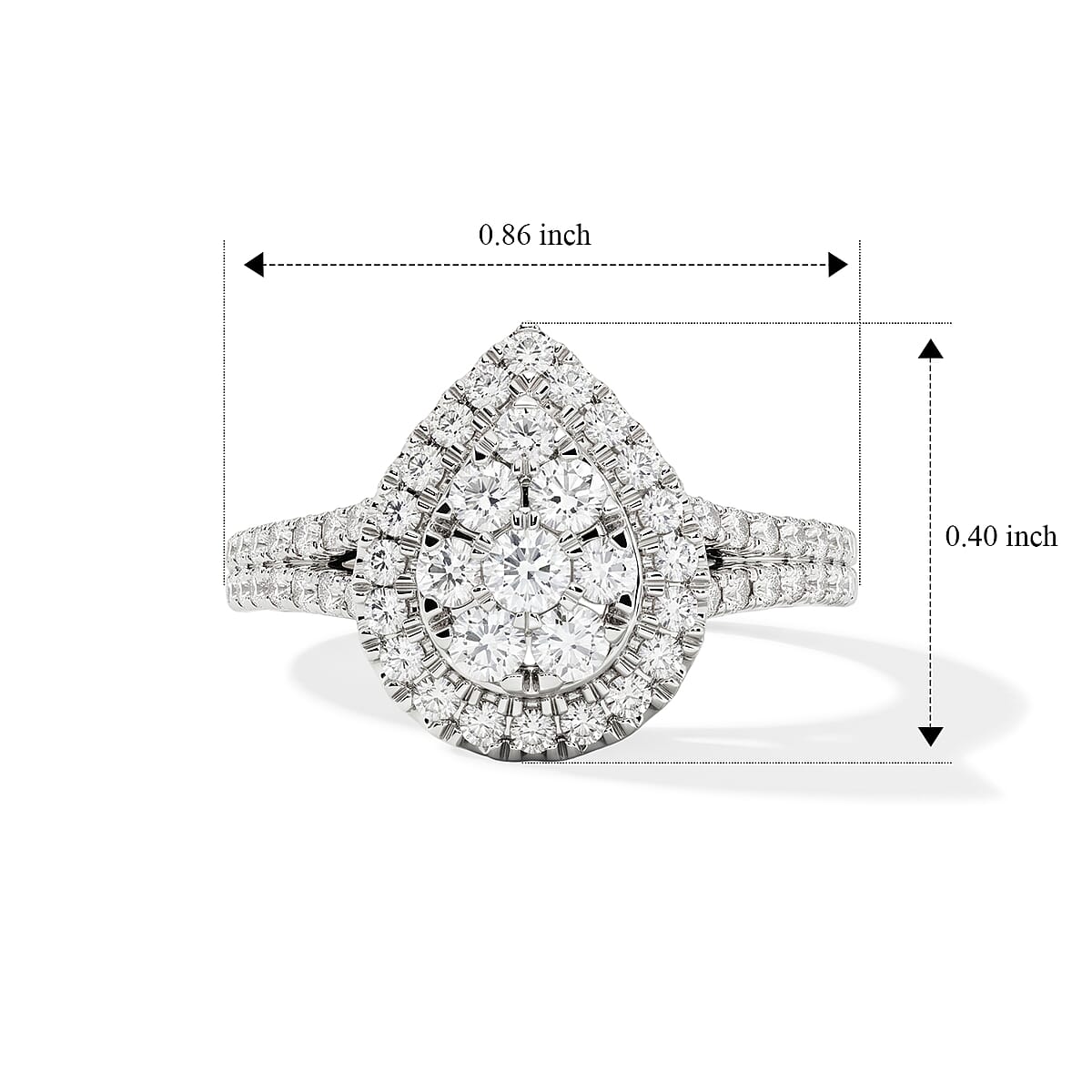 White Diamond F-G SI2 1.00 ctw Cluster Ring in 10K Yellow Gold (Size 8.0) image number 5