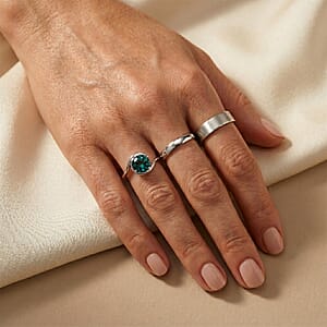 Teal Quartz 0.80 ctw Solitaire Ring in Sterling Silver (Size 10.0)