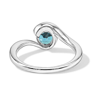 Teal Quartz 0.80 ctw Solitaire Ring in Sterling Silver (Size 10.0)