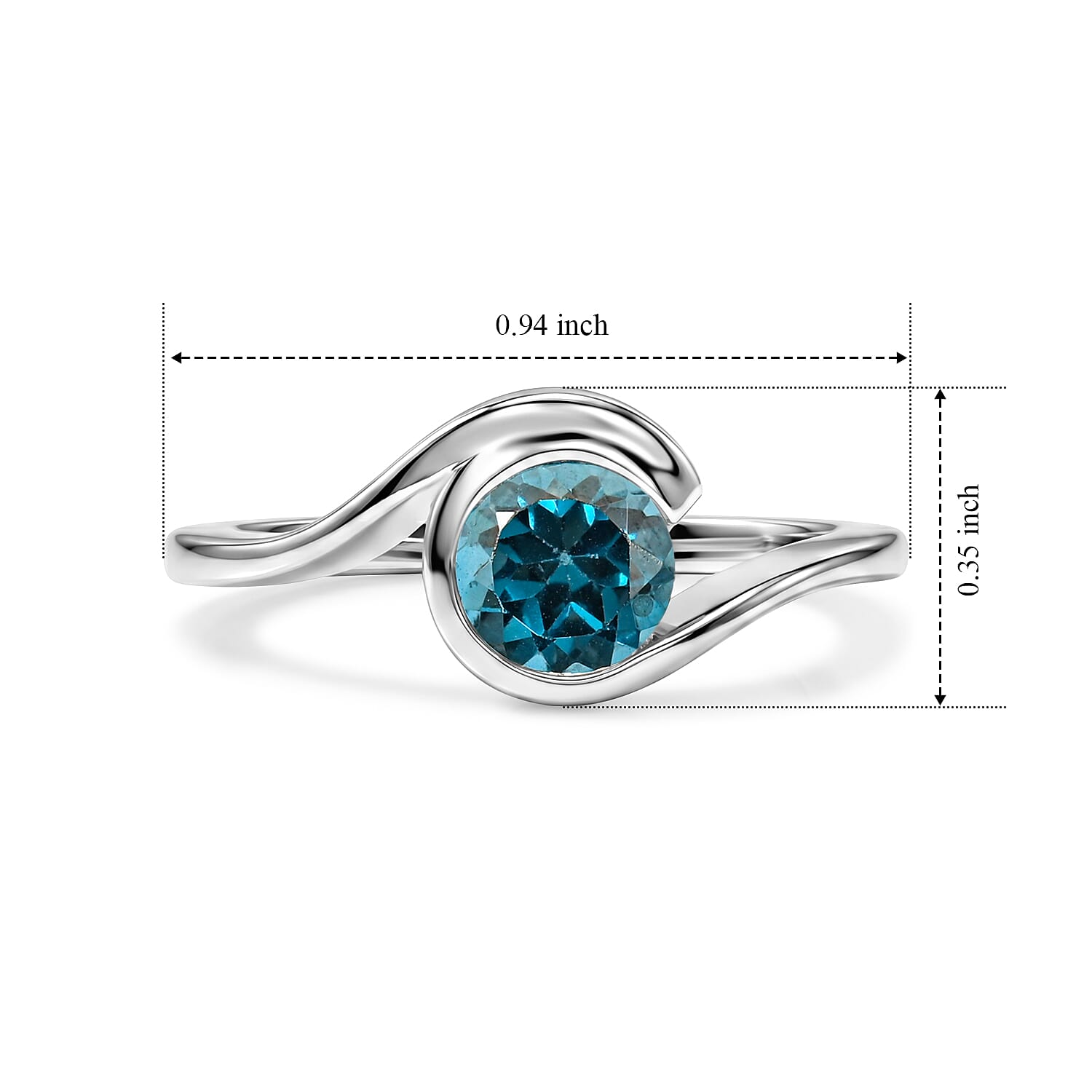 Teal Quartz 0.80 ctw Solitaire Ring in Sterling Silver (Size 10.0)