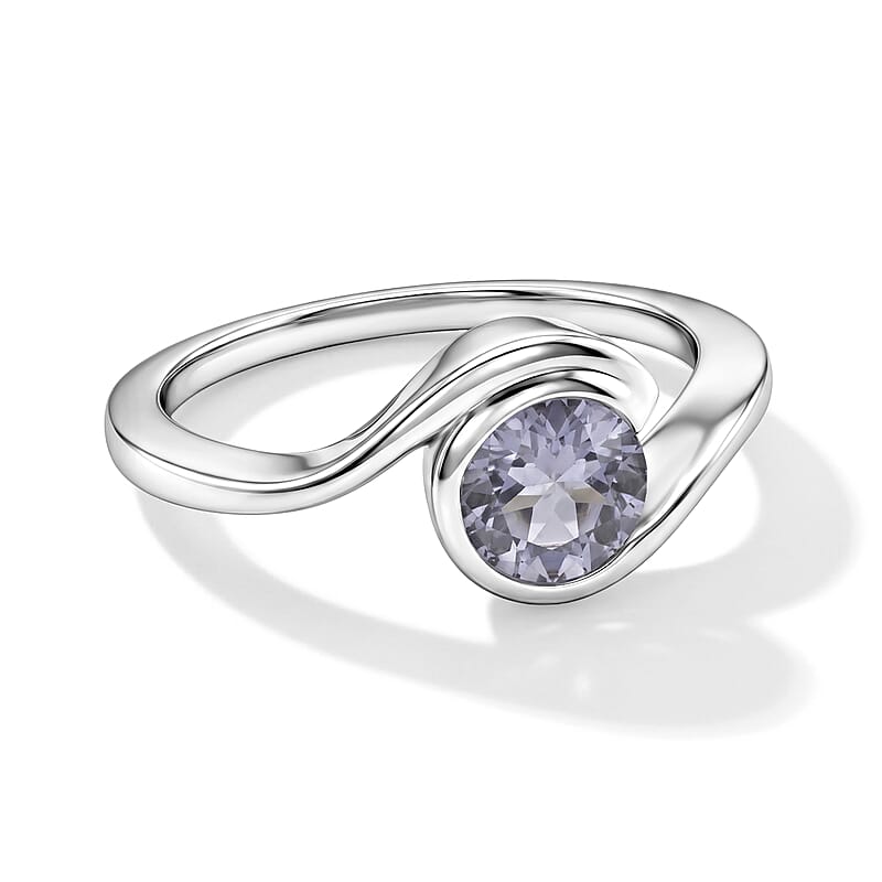 Tanzanite 0.72 ctw Solitaire Ring in Sterling Silver (Size 7.0)