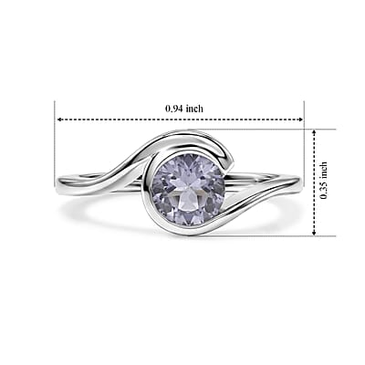 Tanzanite 0.72 ctw Solitaire Ring in Sterling Silver (Size 7.0)