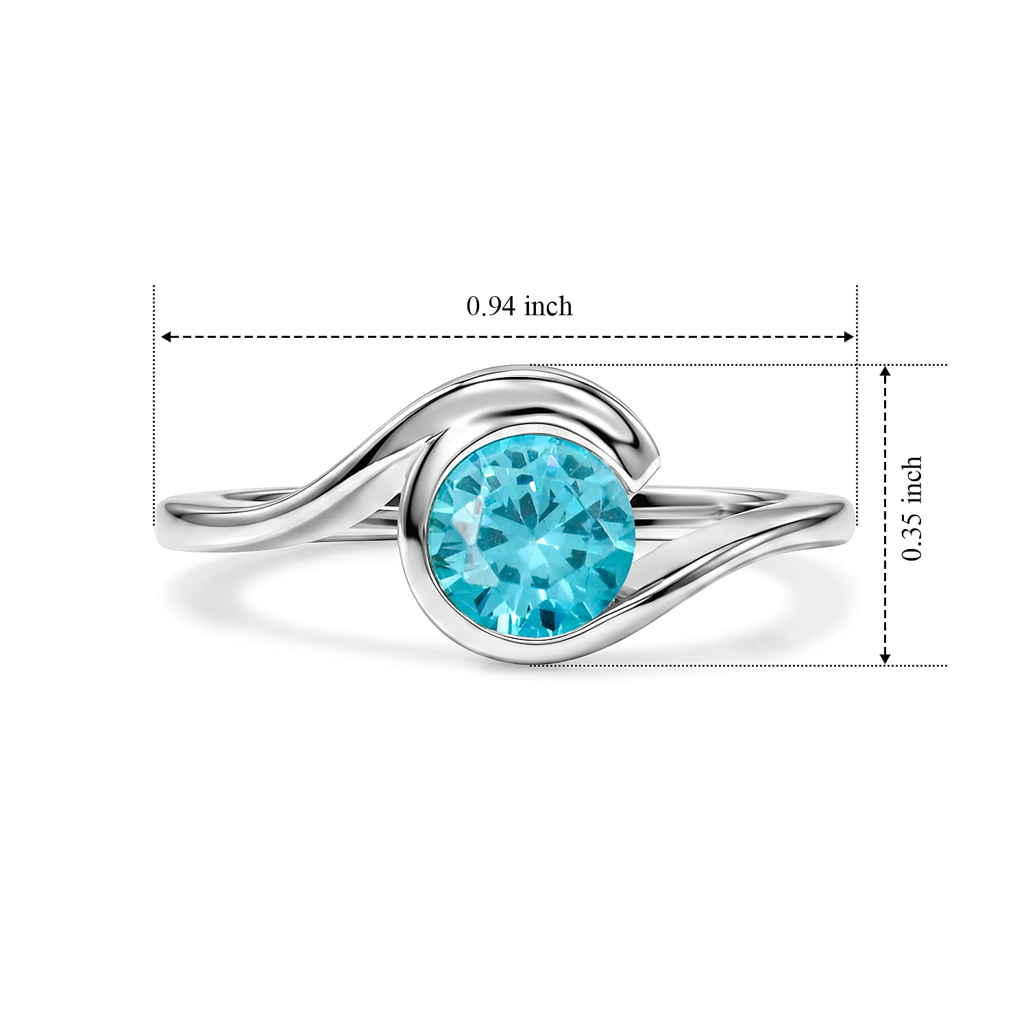 Blue Topaz 0.80 ctw Solitaire Ring in Sterling Silver (Size 6.0)