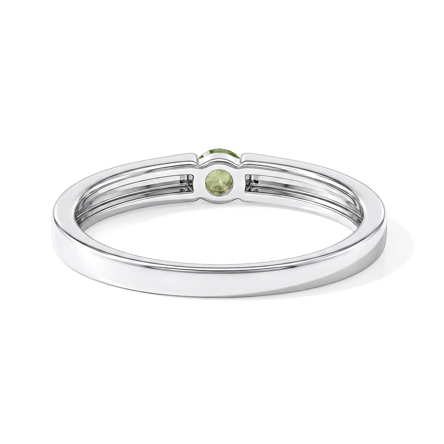 Hebei Peridot 0.12 ctw Solitaire Ring in Sterling Silver (Size 6.5)