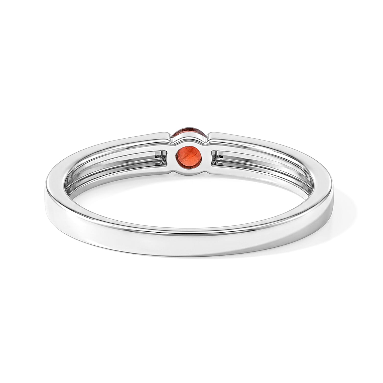 Red Garnet 0.12 ctw Solitaire Ring in Sterling Silver (Size 10.0)