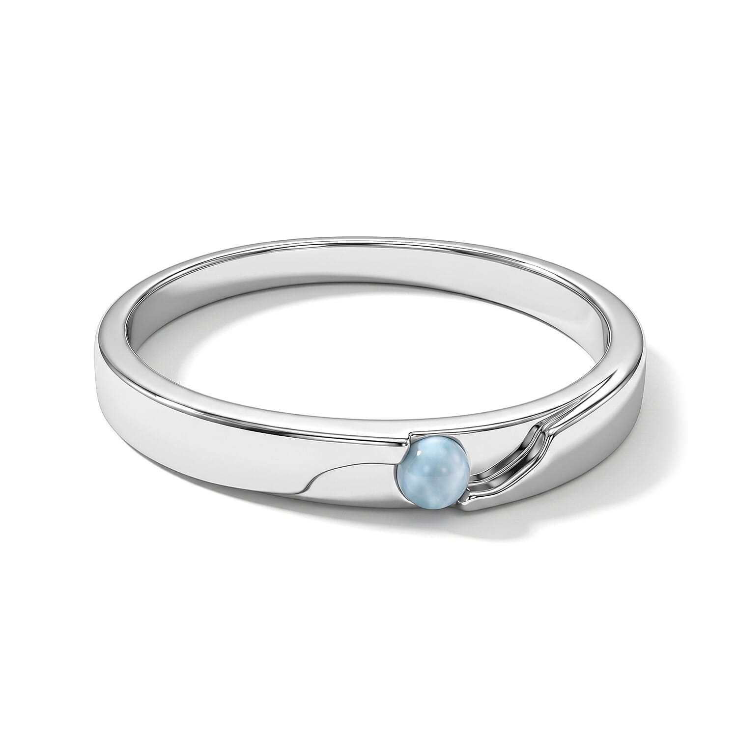 Larimar 0.15 ctw Solitaire Ring in Sterling Silver (Size 12.0)