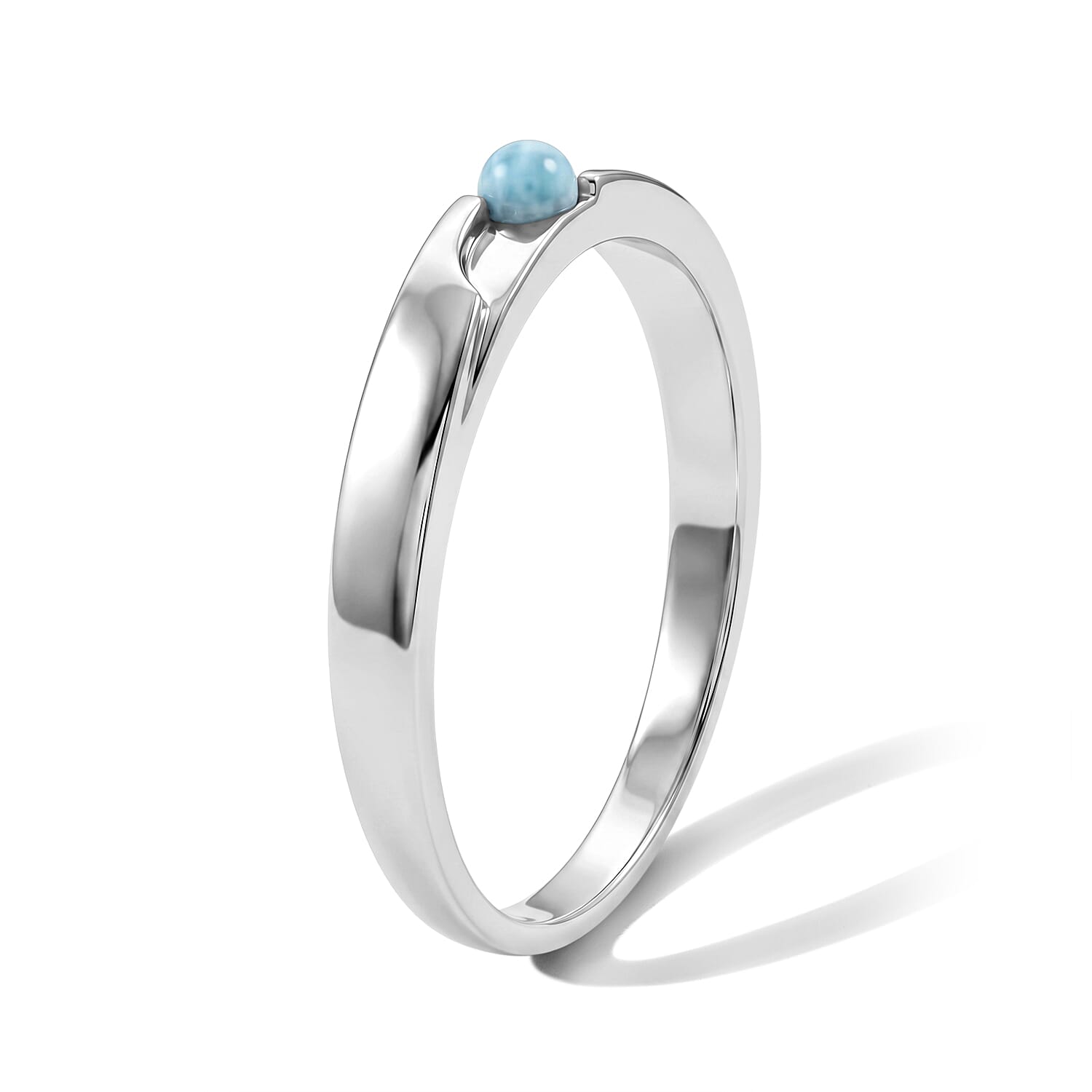 Larimar 0.15 ctw Solitaire Ring in Sterling Silver (Size 12.0)