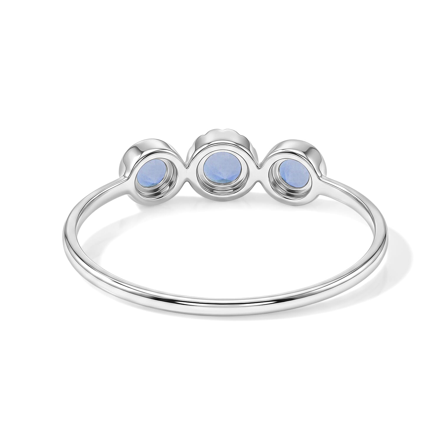 Tanzanite 0.32 ctw 3 Stone Ring in Sterling Silver (Size 7.0)