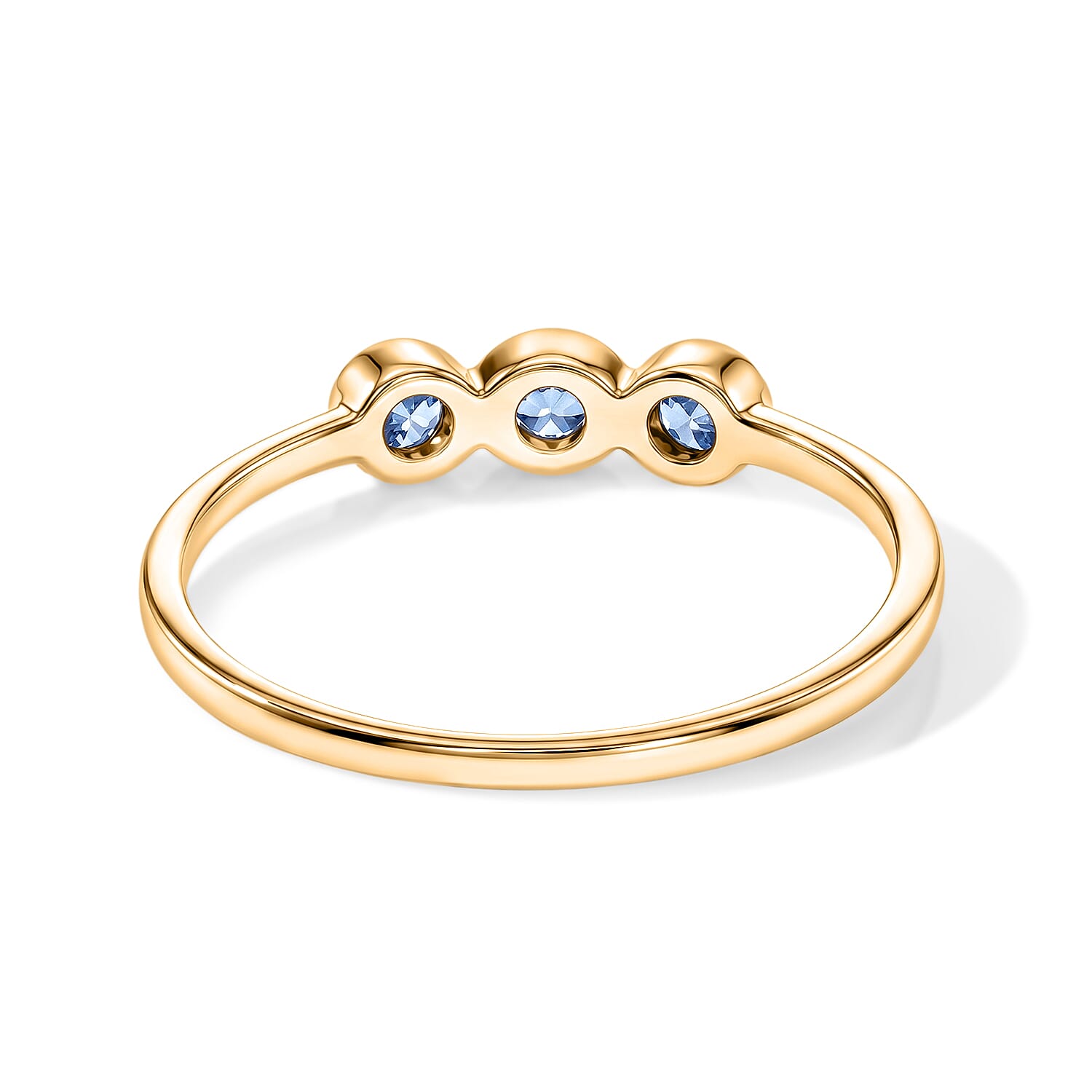 Tanzanite 0.09 ctw 3 Stone Ring in 14K Yellow Gold Over Sterling Silver (Size 8.0)