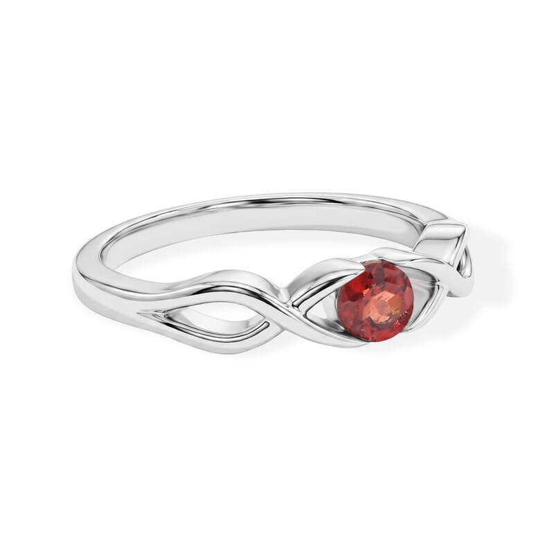 Red Garnet 0.25 ctw Infinity Ring in Sterling Silver (Size 8.0)