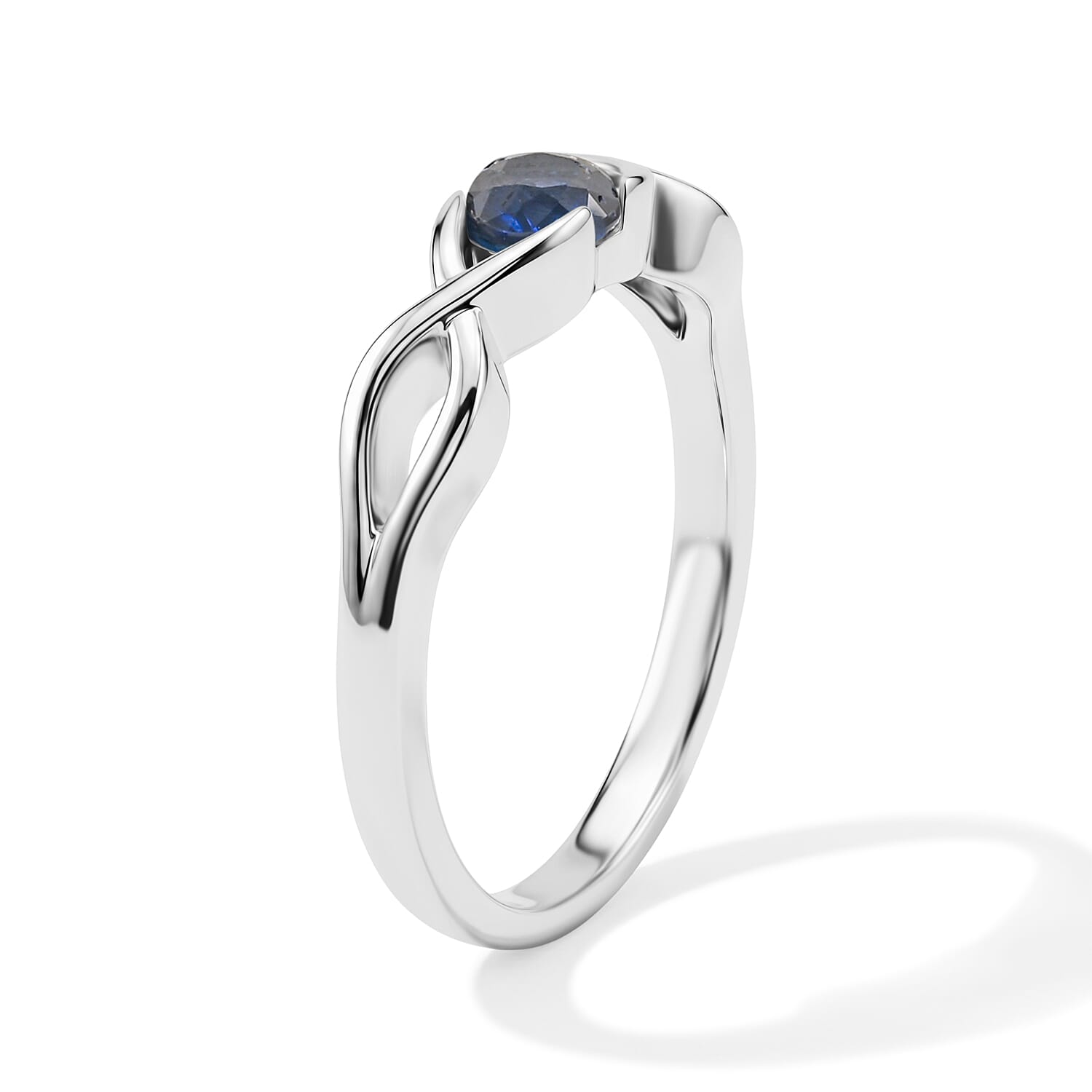 Blue Topaz 0.25 ctw Infinity Ring in Sterling Silver (Size 5.0)