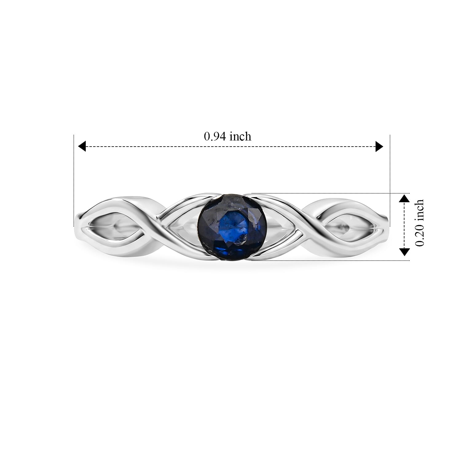 Blue Topaz 0.25 ctw Infinity Ring in Sterling Silver (Size 5.0)