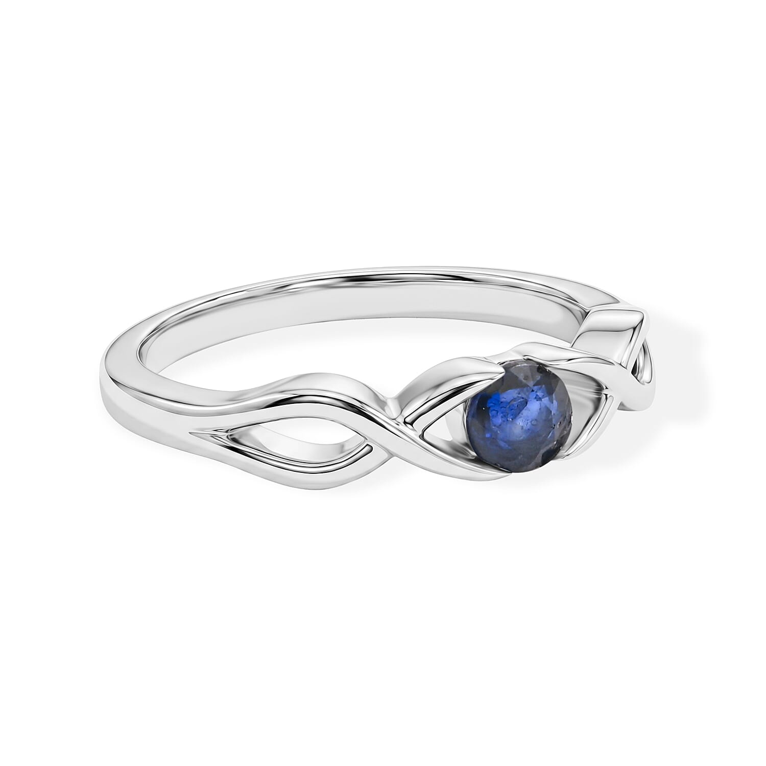 Blue Topaz 0.25 ctw Infinity Ring in Sterling Silver (Size 7.0)
