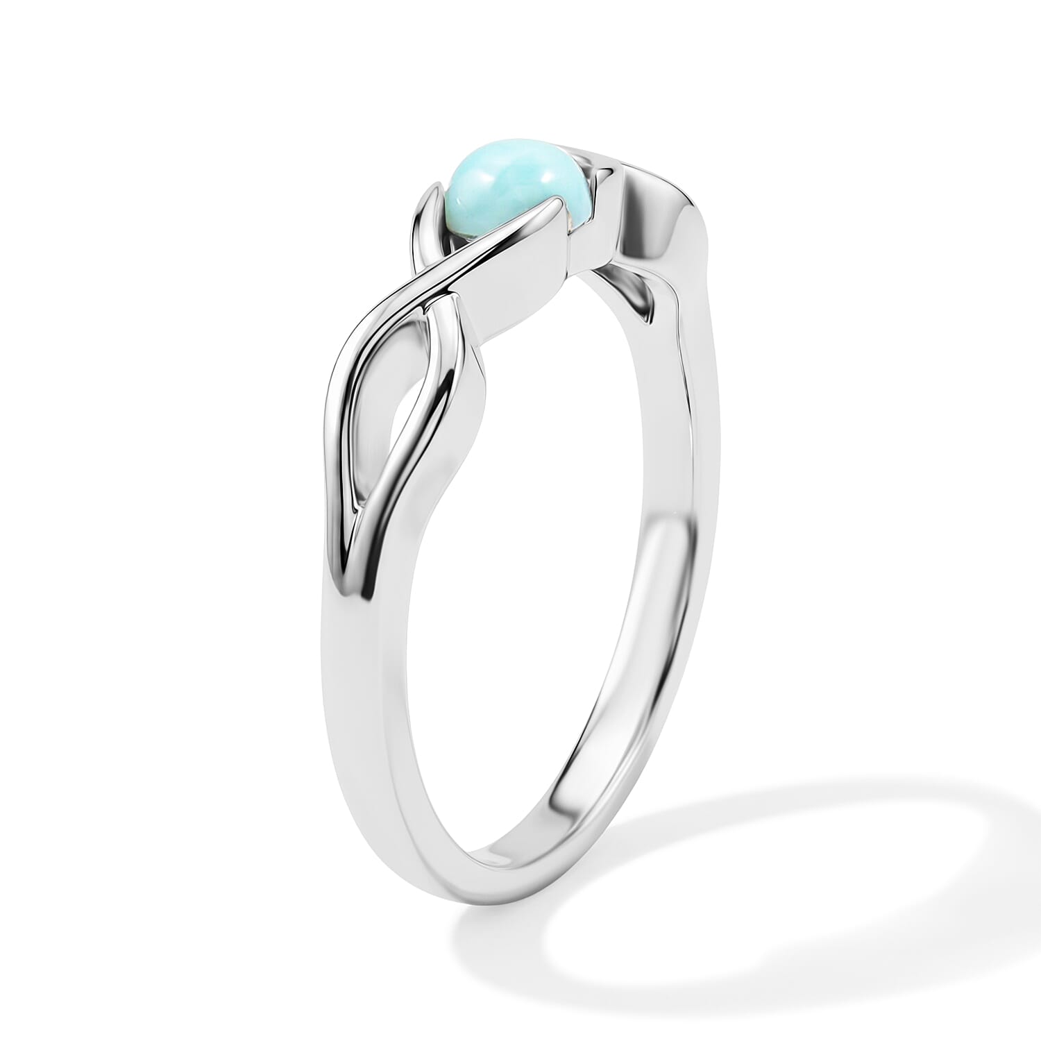 Larimar 0.25 ctw Infinity Ring in Sterling Silver (Size 7.0)