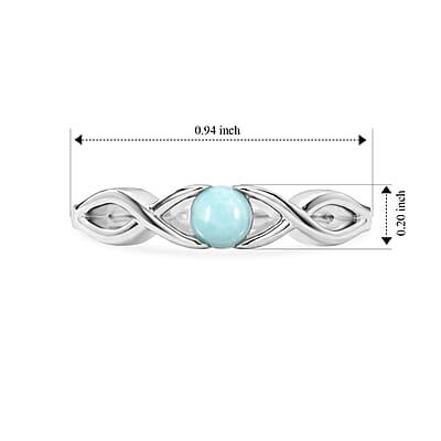 Larimar 0.25 ctw Infinity Ring in Sterling Silver (Size 7.0)