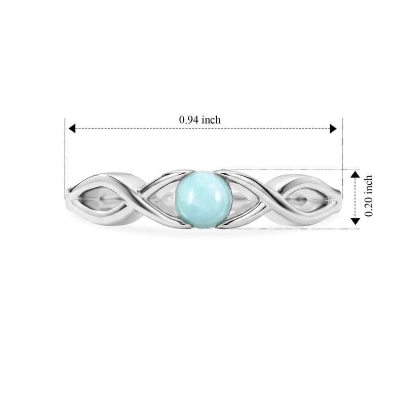 Larimar 0.25 ctw Infinity Ring in Sterling Silver (Size 7.0)