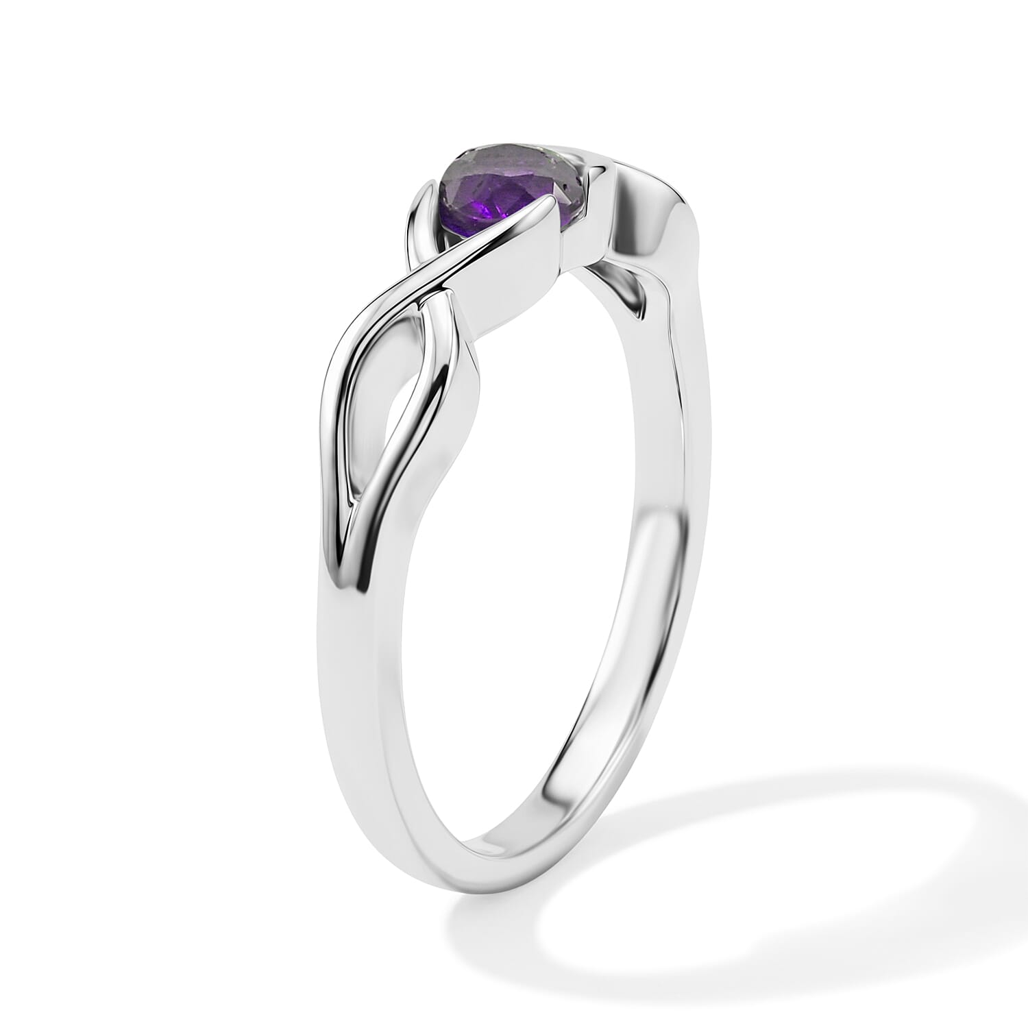Amethyst 0.25 ctw Infinity Ring in Sterling Silver (Size 7.0)