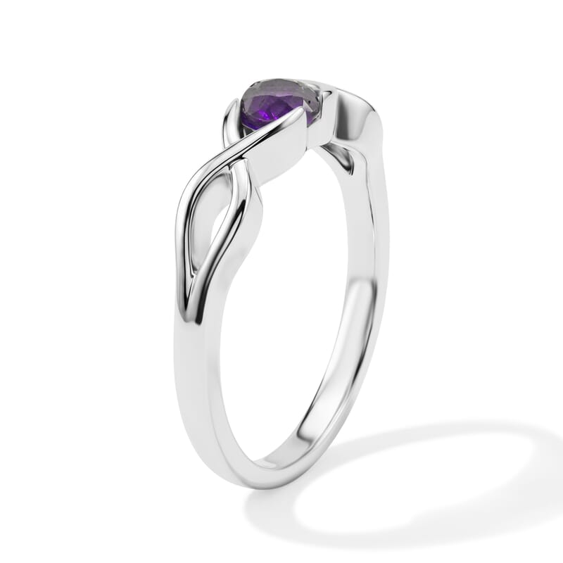 Amethyst 0.25 ctw Infinity Ring in Sterling Silver (Size 7.0)