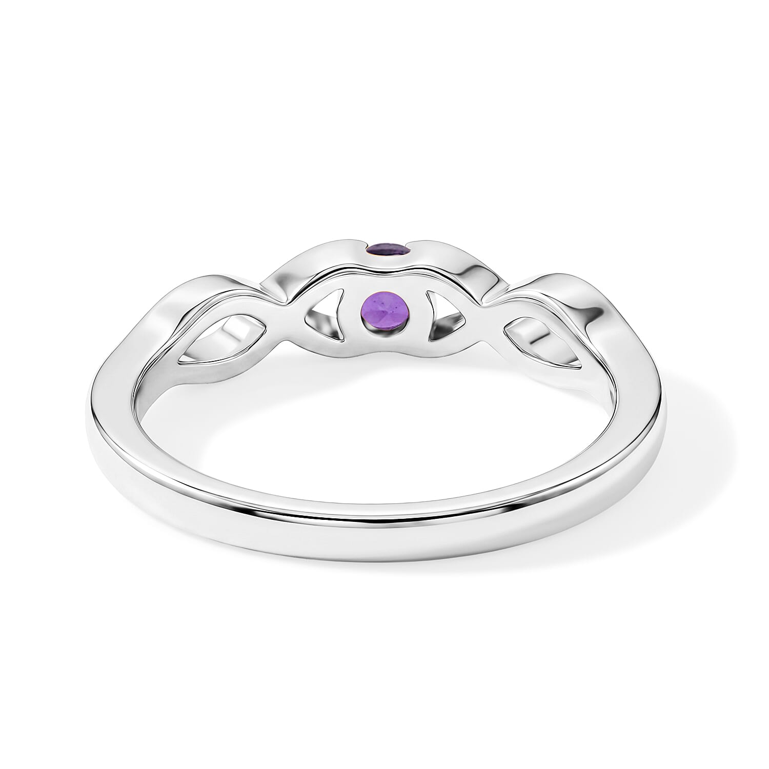 Amethyst 0.25 ctw Infinity Ring in Sterling Silver (Size 7.0)