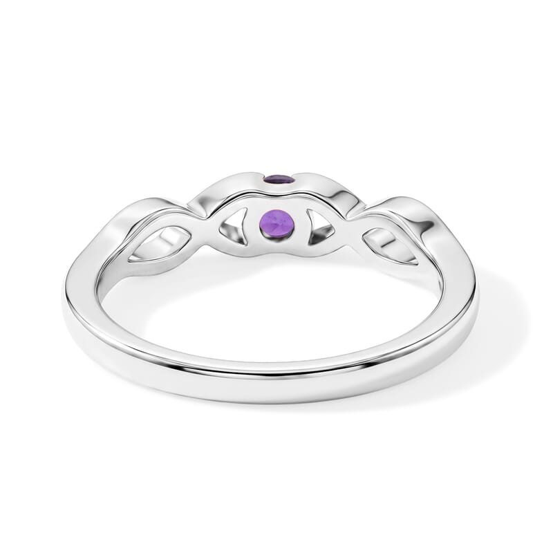 Amethyst 0.25 ctw Infinity Ring in Sterling Silver (Size 7.0)