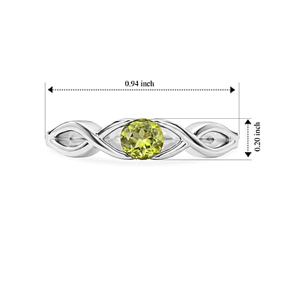 Hebei Peridot 0.25 ctw Infinity Ring in Sterling Silver (Size 8.0)