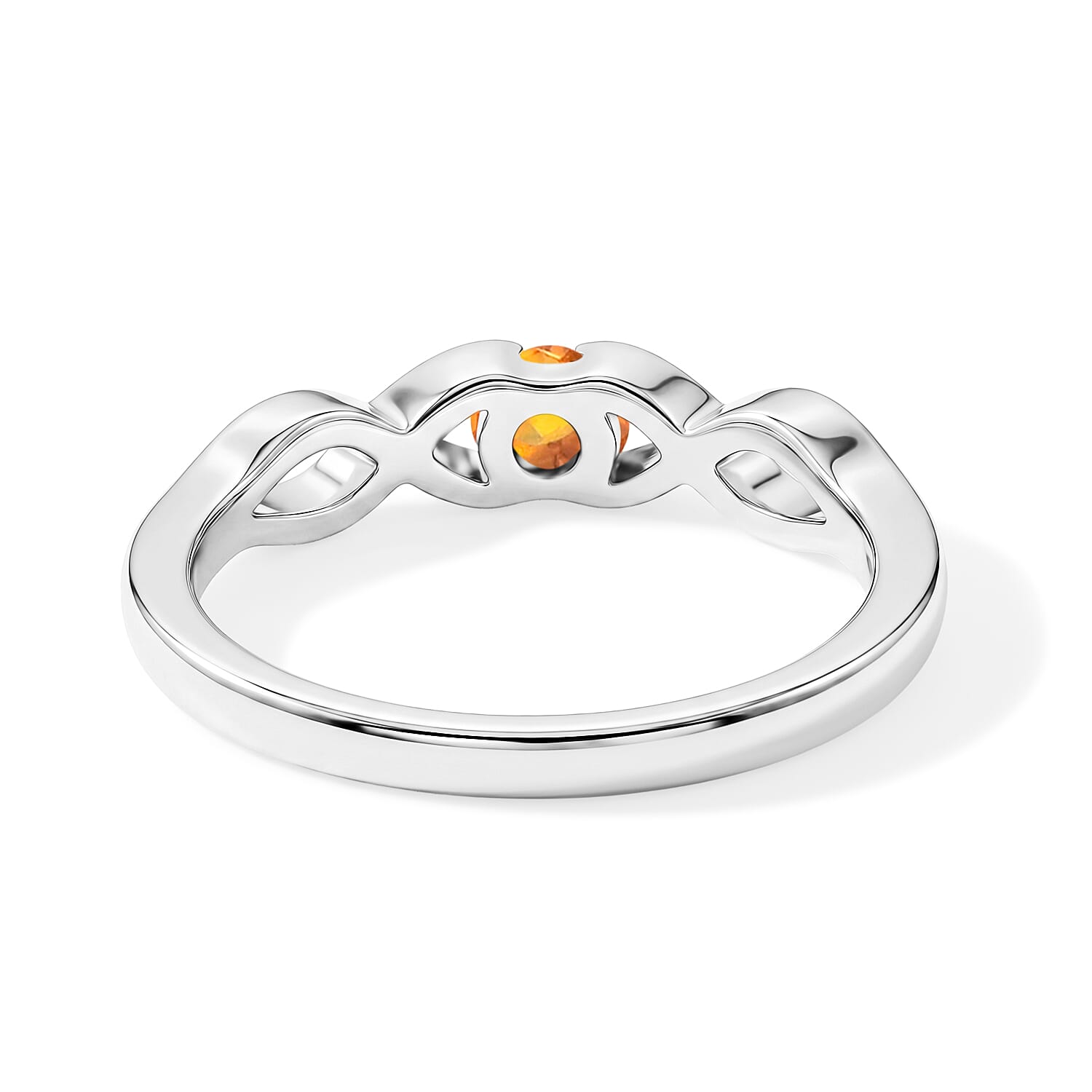Citrine 0.25 ctw Infinity Ring in Sterling Silver (Size 8.0)