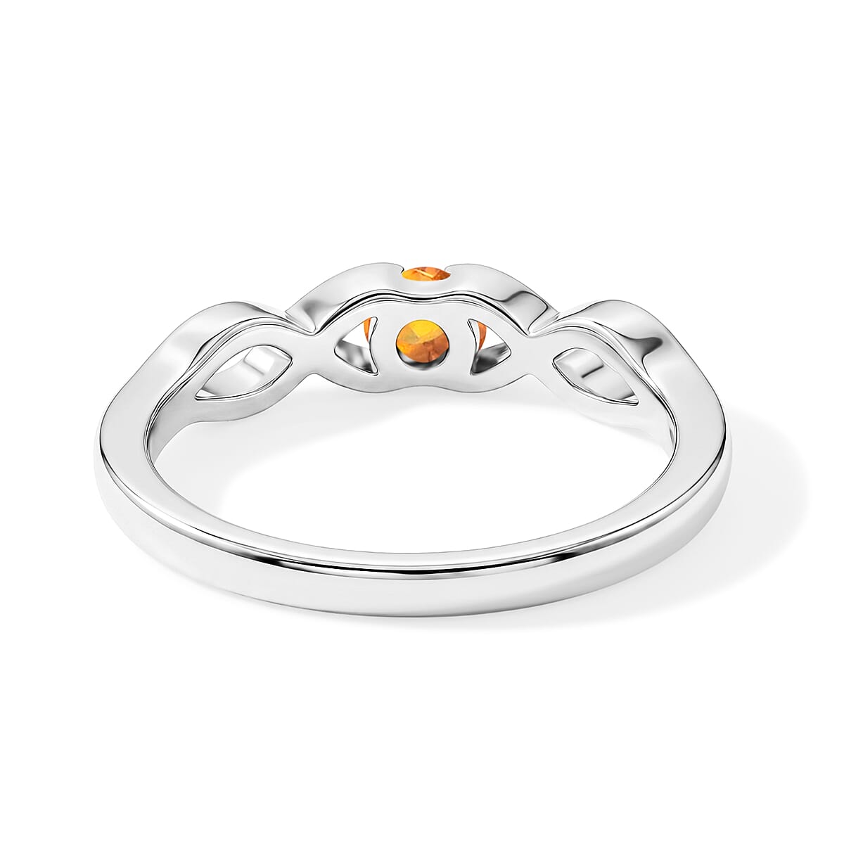 Citrine 0.25 ctw 3 Stone Ring in Sterling Silver (Size 8.0) image number 4