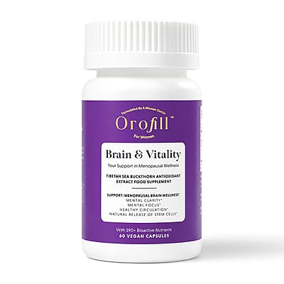 OroFill Brain & Vitality Tibetan Sea Buckthorn Extract Dietary Supplement (60 Vegan Capsules)