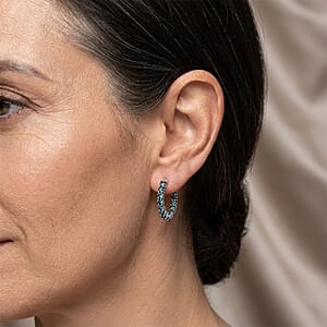 Luxuriant Lab Grown Green Diamond IR IS 2.00 ctw Earrings in Rhodium Over Sterling Silver